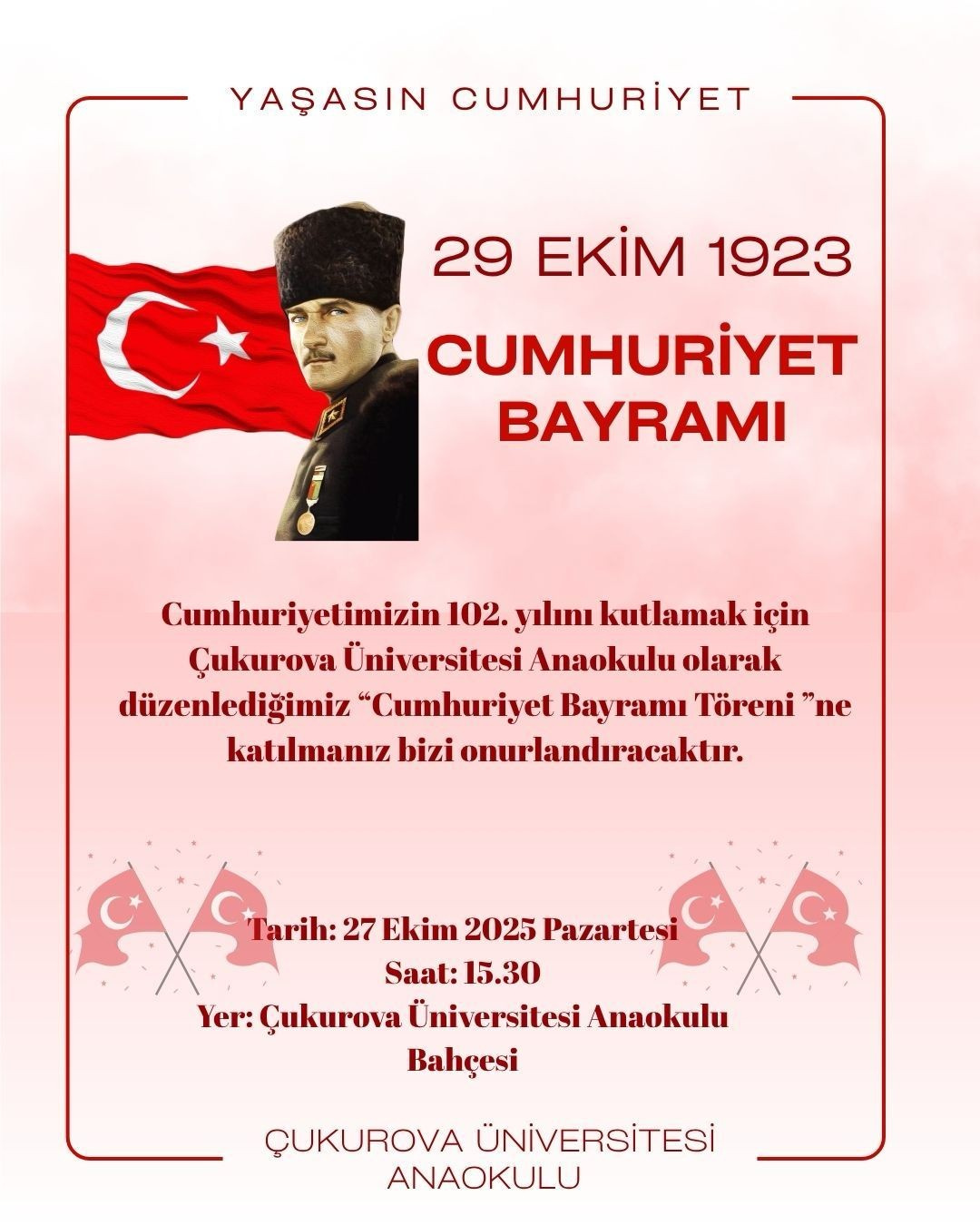 29 EKİM CUMHURİYET BAYRAMIMIZ KUTLU OLSUN